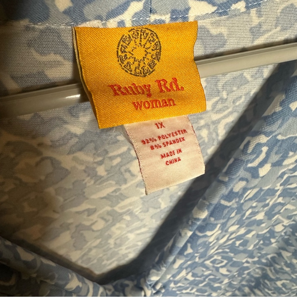 Ruby Rd Blue Blouse 1X - Picture 6 of 9
